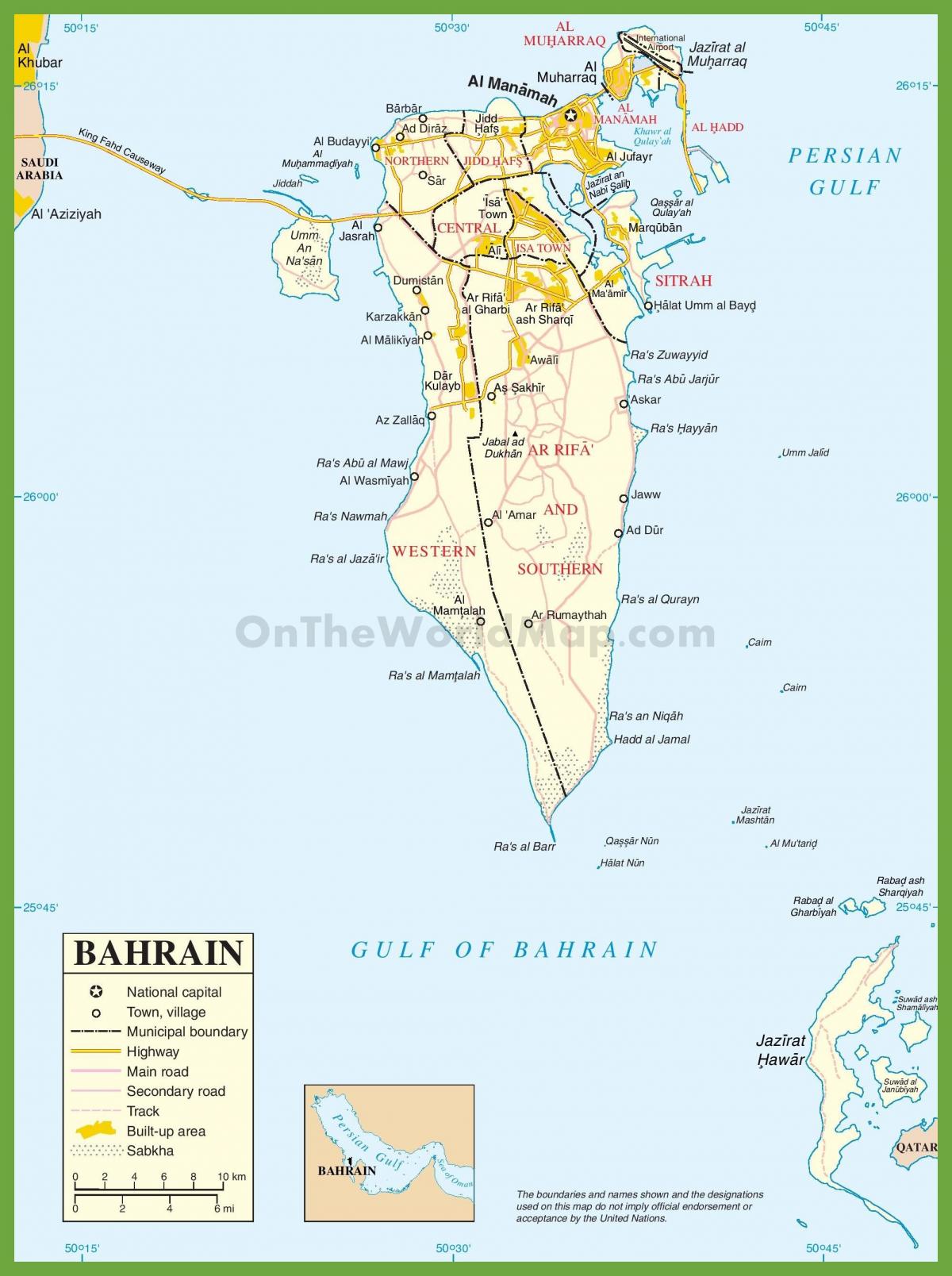 Bahrain bandar-bandar peta