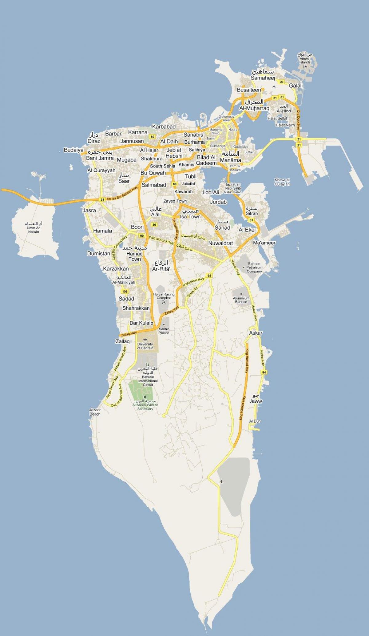peta - peta jalan Bahrain