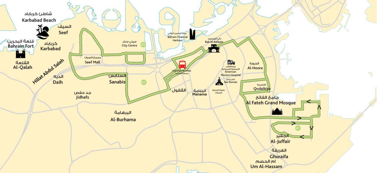 peta pusat bandar Bahrain