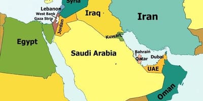 Peta Bahrain dan kawasan sekitarnya
